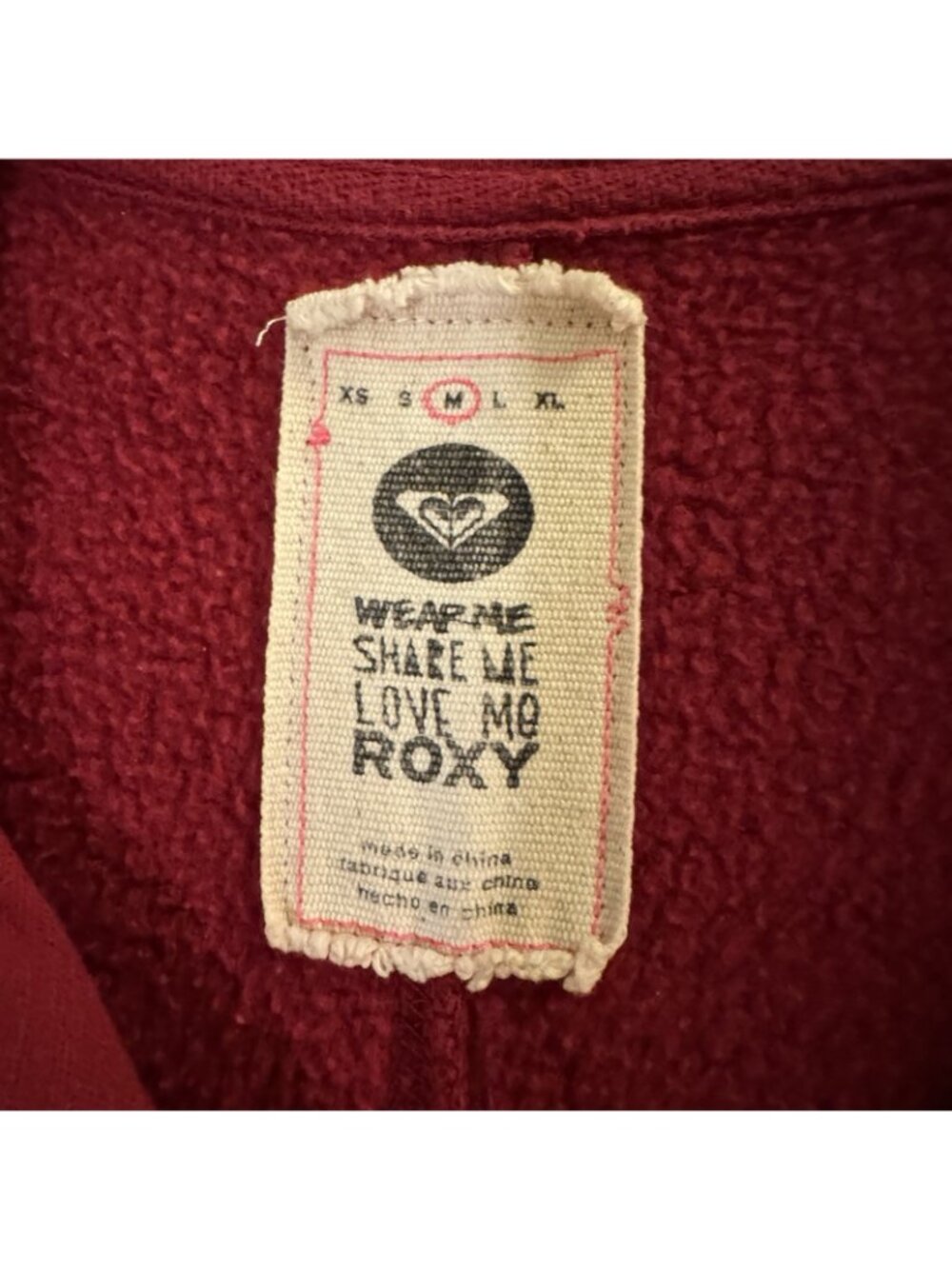 Roxy Fleece Jacket Women's M Button Up Double-Breasted Red Vintage Y2K Cozycore - Picture 13 of 16
